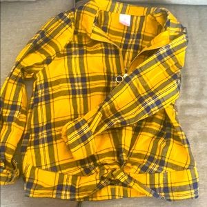 No Boundaries: Yellow Plaid quarter zip